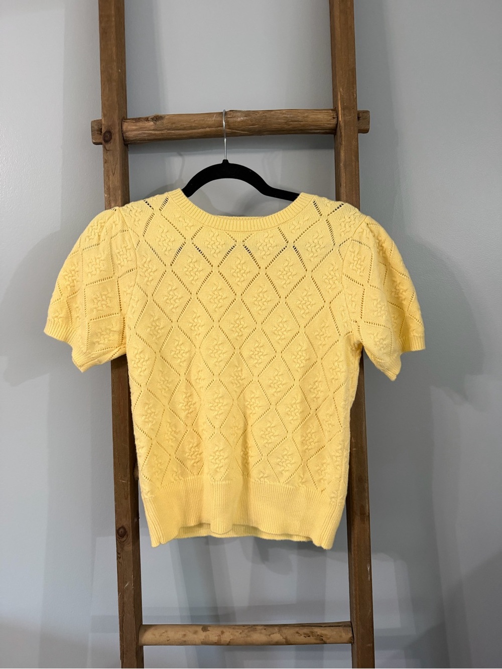Short-Sleeve Textured Knit Top - Yellow by Cyrus
